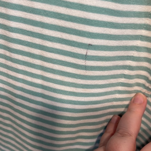 ORVIS XL midi cotton button front robe housedress night gown striped modest - Picture 5 of 10